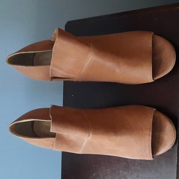 Adam Tucker McKenna Chunky Heel Leather Open  Toe Shoe Bootie Size 8.5 - Picture 2 of 14